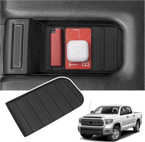 YOJOJOCO بطانة صينية وحدة التحكم المركزية متوافقة مع Toyota 2022-2025 2026 Tundra & 2023-2025 2026 Sequoia Accessories أسود مادة السيليكون منظم وحدة التحكم المركزية وسادة واقية in Kuwait