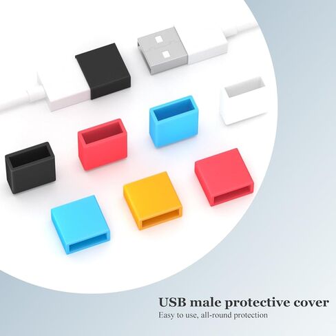 30 قطعة 5 ألوان من سدادات غطاء USB من النوع A المضادة للغبار، سدادة غبار USB ذكر من النوع A مع مجموعة تنظيف المنتجات الرقمية، غطاء حماية من السيليكون الناعم المضاد للغبار لـ USB A (30 قطعة) in Kuwait