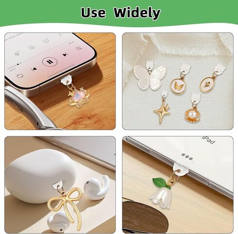 8Pcs Charms for Kindle Butterfly Star Bow Flower Charms for E-Reader Dust Plug Charm Compatible with Type C Charging Port Accessories for Kindle Gift for Book Lover Readers Teachers Students in Saudi Arabia