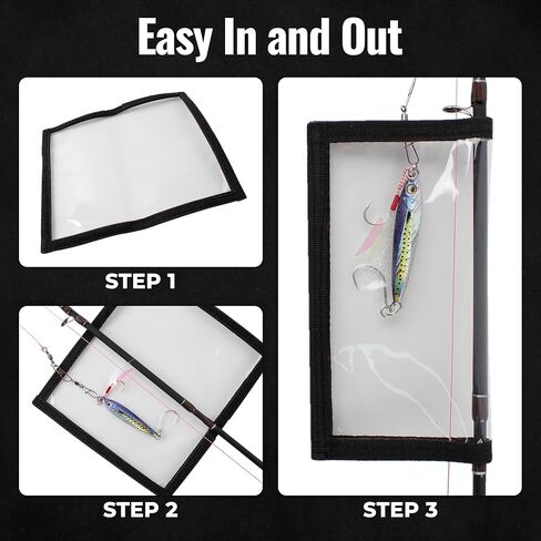 6PCS Fishing Lure Wraps Hook Safety Cover, Clear PVC Lure Protector for Treble Hooks, Bait Storage, Tangle‑Free Safe Fishing + Rod Tip Protector, Saltwater Safe (3M+3L) in Saudi Arabia