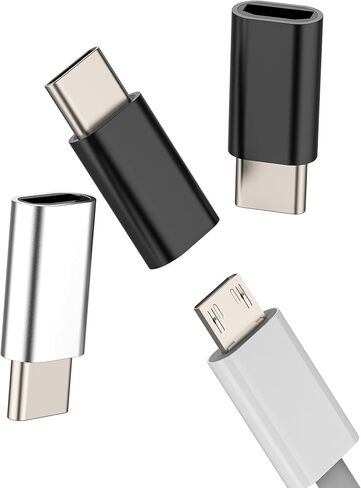 USB C Male Micro USB Female Adapter (3 Pack) Type C Port Adaptor for iPhone 15 16 Pro Max for iPad Compatible for Samsung Charger Cable Converter Connector Charging Phone Extension Cellphone Syncing in Saudi Arabia