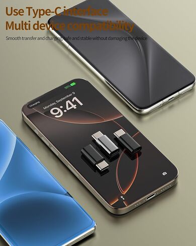 USB C Male Micro USB Female Adapter (3 Pack) Type C Port Adaptor for iPhone 15 16 Pro Max for iPad Compatible for Samsung Charger Cable Converter Connector Charging Phone Extension Cellphone Syncing in Saudi Arabia