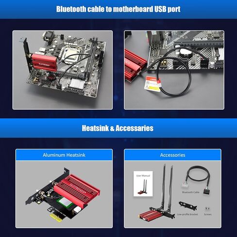 GLOTRENDS BE11000 WiFi 7 PCIe WiFi Card for Desktop AMD/Intel Desktop PC with QCNCM865 Controller, Bluetooth 5.4, Compatible with Windows 11/Linux/macOS in Saudi Arabia