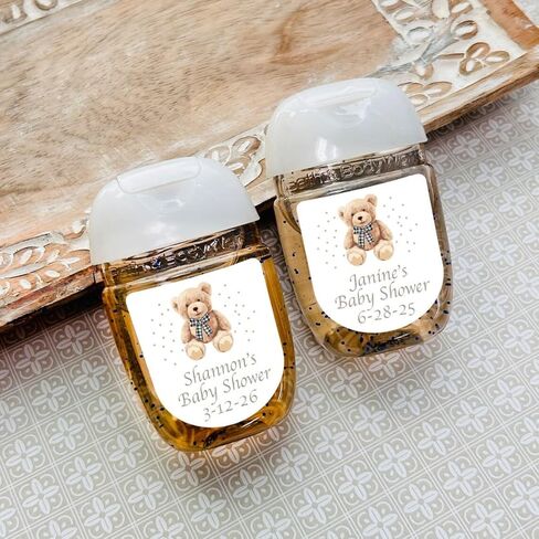 ملصقات مخصصة لمطهر اليد مخصصة مع نص صورة الشعار الخاص بك، مثالية لحفلات استقبال المولود الجديد، مقاس 1.28 بوصة × 1.38 بوصة in Kuwait