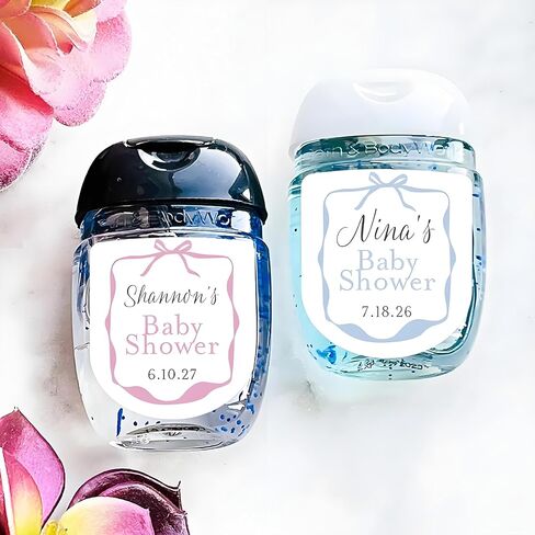 ملصقات مخصصة لمطهر اليد مخصصة مع نص صورة الشعار الخاص بك، مثالية لحفلات استقبال المولود الجديد، مقاس 1.28 بوصة × 1.38 بوصة in Kuwait