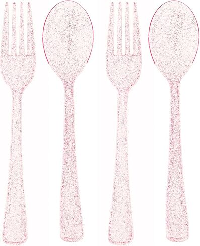 Blue Orchards Lime Green Plastic Spoon and Fork (24 Each) - Colored Plastic Silverware Sets for Parties in Saudi Arabia