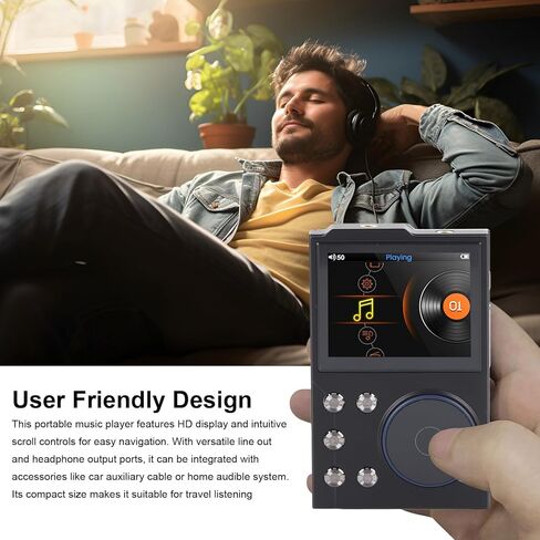 مشغل MP3 بلوتوث 5.3 عالي الدقة مشغل موسيقى Flac Digital DSD مشغل صوت بدون فقدان، مشغل DAP محمول، ذاكرة 16 جيجابايت + قابلة للتوسيع، مشغل موسيقى بدون فقدان in Kuwait