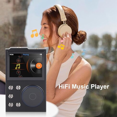 مشغل MP3 بلوتوث 5.3 عالي الدقة مشغل موسيقى Flac Digital DSD مشغل صوت بدون فقدان، مشغل DAP محمول، ذاكرة 16 جيجابايت + قابلة للتوسيع، مشغل موسيقى بدون فقدان in Kuwait