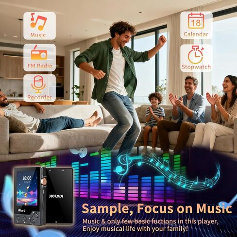 مشغل MP3 iRive3 صوت ستيريو هاي فاي واضح 32 جيجابايت مشغل موسيقى بلوتوث مع مسجل صوت راديو FM قابل للتوسيع حتى 128 جيجابايت in Saudi Arabia