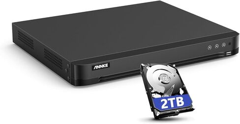 ANNKE 4K 16CH DVR for Security Camera, H.265+ 16 Channel Hybrid 5-in-1 Surveillance Digital Video Recorder, AI Human/Vehicle Detection, Compatible with Alexa, Easy Remote Access, 2TB Hard Drive Disk in Saudi Arabia