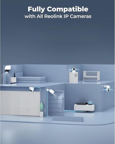 نظام مراقبة REOLINK 4K PTZ، 8 قطع كاميرات أمان 4K PoE مع زووم بصري ثلاثي الأبعاد 5X حزمة RLC-823S1 مع 16CH NVR RLN16-410، تخزين محلي آمن على مدار الساعة طوال أيام الأسبوع، مسارات تلقائية، الإنسان/المركبة/الحيوانات الأليفة in Saudi Arabia