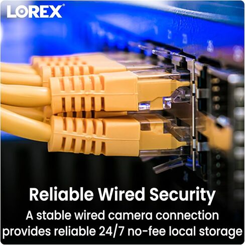 كاميرا Lorex Fusion 4K 8MP 16 (سلكية أو فيوجن Wi-FI) نظام NVR سعة 2 تيرابايت مع 4 كاميرات IP مزدوجة العدسات، إضاءة أمنية، كشف الحركة، رؤية بانورامية، رؤية ليلية ملونة، محادثة ثنائية الاتجاه (6 كاميرات) in Saudi Arabia