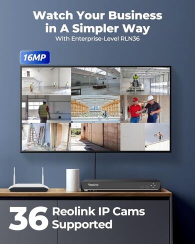 REOLINK 4K Security Camera System, Indoor Outdoor Surveillance, Person/Vehicle/Pet Detection, 1x Reolink 36CH Network Video Recorder, 3 HDD Bays, Up to 48TB, 32x PoE Security Camera RLC-811A & 1xNVR in Saudi Arabia