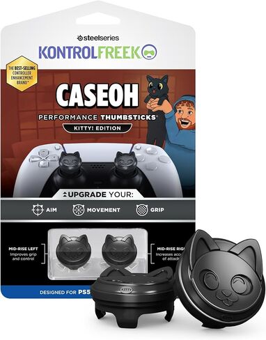 KontrolFreek CaseOh Performance Thumbsticks® - كيتي! الطبعة | بلاي ستيشن 4 (PS4)، بلاي ستيشن 5 (PS5)، | أسود in Saudi Arabia