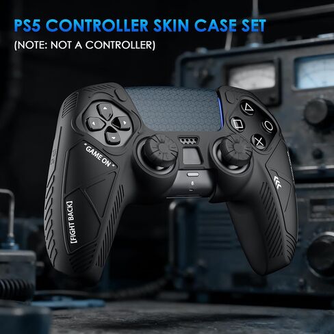 Anti-Slip Silicone Protective Skin for PS5 Controller, Soft Rubber Grip Cover Case for PlayStation 5 DualSense Wireless Controller with 4 Thumb Grip Caps & 4 Touchpad Stickers in Saudi Arabia