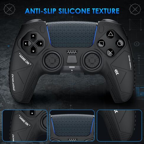 Anti-Slip Silicone Protective Skin for PS5 Controller, Soft Rubber Grip Cover Case for PlayStation 5 DualSense Wireless Controller with 4 Thumb Grip Caps & 4 Touchpad Stickers in Saudi Arabia