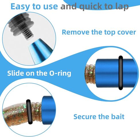 مجموعة أدوات Wacky Rig - أداة دودة أحمق من الألومنيوم + 210 حلقة دائرية، من أجل طُعم صيد السمك من 4 إلى 7 بوصات، نظام حلقة O Wacky Rig سريع التلاعب لصيد الأسماك من البلاستيك الناعم in Kuwait