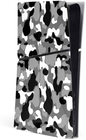 Skinit Decal Gaming Skin Compatible with PS5 Slim Digital Edition Console - Shark Teeth Grey Street Camo Design in Kuwait