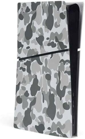 Skinit Decal Gaming Skin Compatible with PS5 Slim Digital Edition Console - Shark Teeth Grey Street Camo Design in Kuwait
