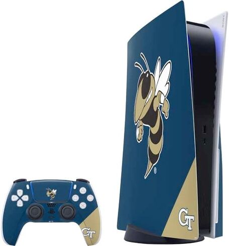 غلاف Skinit المخصص للألعاب المتوافق مع حزمة PS5 - مرخص رسميًا من معهد جورجيا للتكنولوجيا GT مع تصميم التميمة in Saudi Arabia