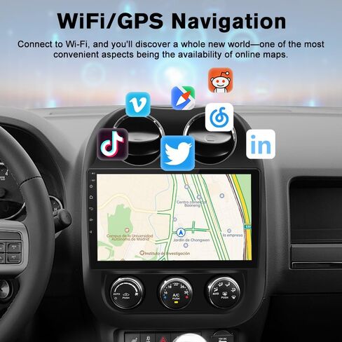 AWESAFE [4Core+64GB] Android 13 Car Stereo for Jeep Patriot Compass 2010 2011 2012 2013 2014 2015 2016, 10" Touch Screen Radio for Jeep Compass with CarPlay Android Auto GPS WiFi Backup Camera in Saudi Arabia