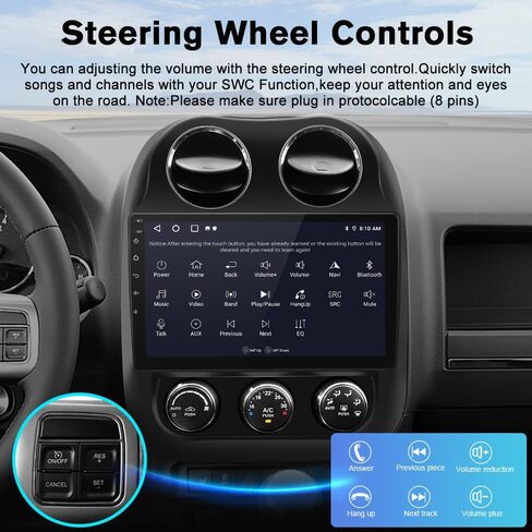 AWESAFE [4Core+64GB] Android 13 Car Stereo for Jeep Patriot Compass 2010 2011 2012 2013 2014 2015 2016, 10" Touch Screen Radio for Jeep Compass with CarPlay Android Auto GPS WiFi Backup Camera in Saudi Arabia