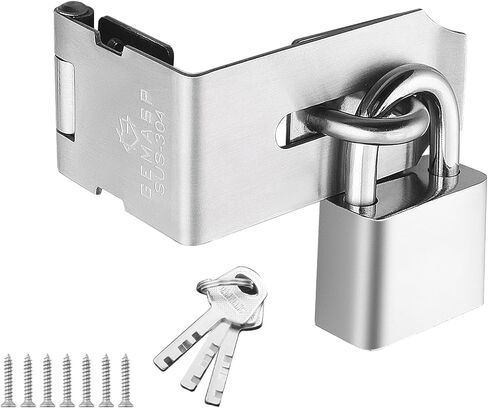 Hasp Latch 4 Pack ، 90 درجة صلبة 304 ملفات ملفات خزانة من الفولاذ المقاوم للصدأ قفل القفل القفل ، قفل أمان آمن قفل قفل HASP للخصوصية الشخصية in Kuwait