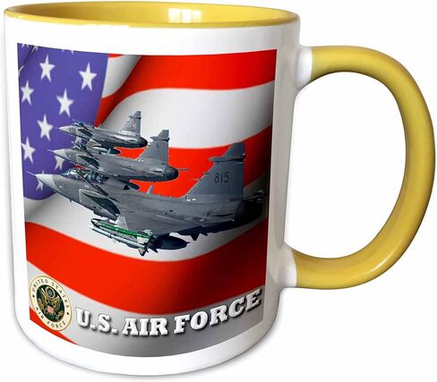 3drose mug_61135_4 "سلاح الجو الأمريكي" نغمة سوداء سوداء ، 11 أوقية ، متعدد الألوان in Saudi Arabia