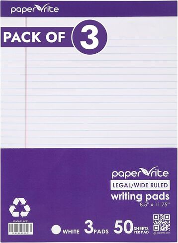 Letter-Size Writing Pads, White 50-Sheet Notepads, 11.75 x 8.5 in, Premium Notebooks for Office Work, School Notes & Daily Use (Pack of 18) in Saudi Arabia