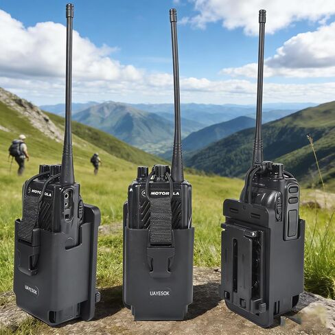 UAYESOK TC-3H MOLLE & Duty Belt Radio Holster Pouch، Universal TPU Police Police التكتيكية حقيبة حمل لـ Baofeng uv-5r uv32 Kenwood Motorola apx6000 APX 8000، مدمج وسريع الإصدار in Saudi Arabia
