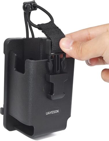 UAYESOK TC-3H MOLLE & Duty Belt Radio Holster Pouch، Universal TPU Police Police التكتيكية حقيبة حمل لـ Baofeng uv-5r uv32 Kenwood Motorola apx6000 APX 8000، مدمج وسريع الإصدار in Saudi Arabia