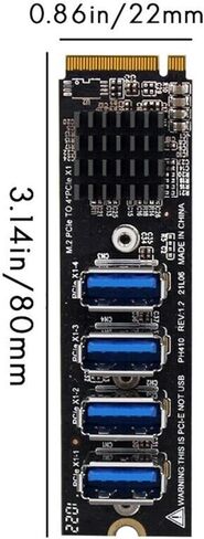 4-Ports M.2 to PCIE USB 3.0 PCIE Expansion Card Superspeed Expansion Card for Windows 11, 10, 8.x, 7, Vista, XP Desktop PCs in Saudi Arabia