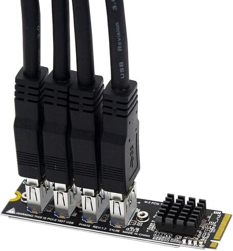 4-Ports M.2 to PCIE USB 3.0 PCIE Expansion Card Superspeed Expansion Card for Windows 11, 10, 8.x, 7, Vista, XP Desktop PCs in Saudi Arabia