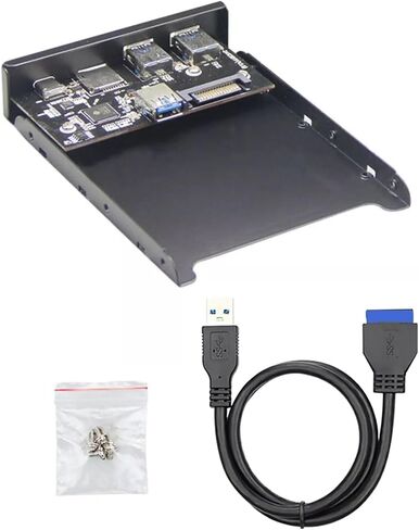 لوحة أمامية 3.5 بوصة USB C Hub، 20 دبوس إلى Type-C USB 3.0 أجزاء قارئ بطاقات Micro SD/TF، ​​ملحقات تصل إلى 5 جيجابايت/ثانية in Saudi Arabia