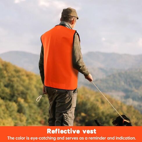 Orange Hunting Vest and Beanie with Pockets Blaze Orange Hunting Vest High Visibility Safety Vests for Fishing in Kuwait