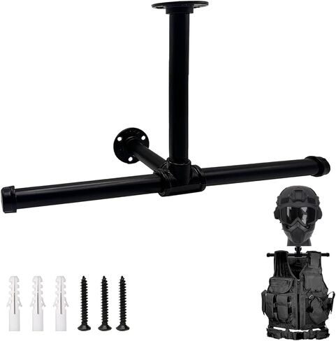 شماعة سترة مثبتة على الحائط معدات تكتيكية مع حامل عرض خوذة، رف معدات الشرطة الثقيلة، ملحقات حامل لوحة Airsoft، حامل درع الساموراي، تخزين معدات الدراجات النارية in Kuwait