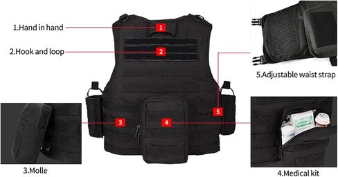 Adjustable Airsoft Vest for Outdoor Sports & Role-Playing Games, Lightweight Protective Gear with Multiple Pouches in Saudi Arabia