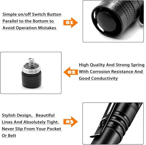 CZS Flashlight, 2 Pack Pen Light, Small Flashlights High Lumens, Battery-Powered LED Flashlight by 2AAA Battery, Waterproof Pocket Flashlights for Work, Emergency (Battery Not Included) in Saudi Arabia