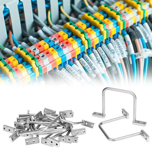 حلقات توزيع QWORK من الألومنيوم على شكل حرف D، 25 قطعة بقطر 3 بوصة، لفرز الكابلات الكهربائية بكفاءة في الإعدادات التجارية والسكنية، فضي in Saudi Arabia