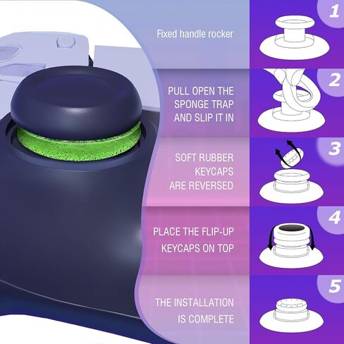 مجموعة من 6 حلقات دقيقة من MYSTICHOME تساعد على التصويب لجهاز PS5، لجهاز PS4، متوافقة مع ملحقات وحدات تحكم Xbox - تحكم باستخدام حلقات سيليكون ناعمة - متوافقة مع ألعاب Fortnite وFPS، أسود + أرجواني + أزرق in Kuwait