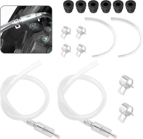 OFBAND Car Brake Bleeder Kit with One Way Check Valve,Transparent Car Brake Bleeder Hose One Way Check Valve & Brakes Bleeders Caps Kit,Practical One Ways Brakes Bleeders Valves Hose Kits in Saudi Arabia