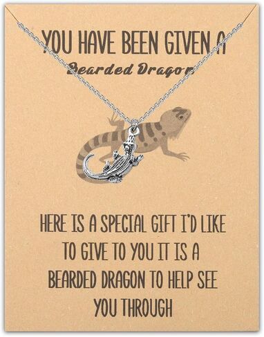 BLEOUK Bearded Dragon Necklace Bearded Dragon Jewelry Lizard Reptile Lover Necklace in Saudi Arabia