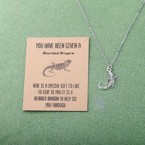 BLEOUK Bearded Dragon Necklace Bearded Dragon Jewelry Lizard Reptile Lover Necklace in Saudi Arabia