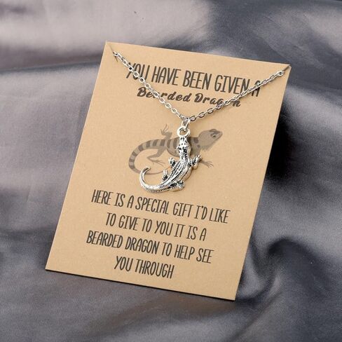 BLEOUK Bearded Dragon Necklace Bearded Dragon Jewelry Lizard Reptile Lover Necklace in Saudi Arabia