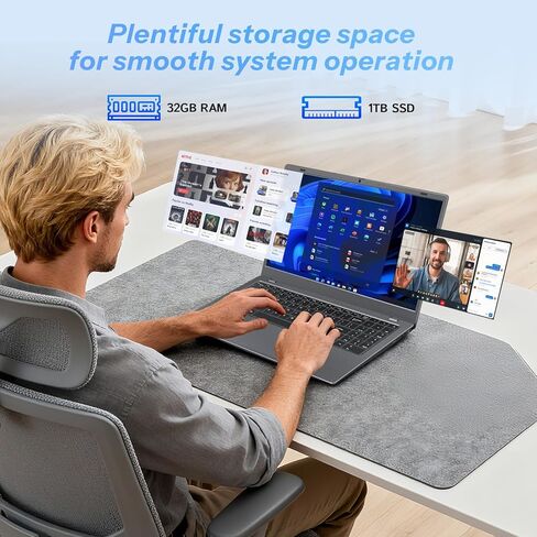 كمبيوتر محمول، ذاكرة وصول عشوائي 32 جيجابايت، 1 تيرابايت SSD، معالج 6500Y (Beats N5095، حتى 3.4 جيجا هرتز)، شاشة FHD IPS مقاس 15.6 بوصة، نوع C، HDMI، WiFi 5، BT 5.2، أجهزة كمبيوتر محمولة للطلاب، والأعمال التجارية، والسفر in Saudi Arabia