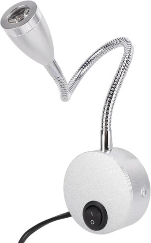 Fockety Wall Mount LED Reading Light, Bedside Night Lamp with Flexible Gooseneck 360 Adjustable, 3W Warm White Light 3000K, for Bed Headboard Desk Office Dormitory (US Plug) in Saudi Arabia