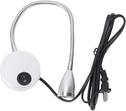 Fockety Wall Mount LED Reading Light, Bedside Night Lamp with Flexible Gooseneck 360 Adjustable, 3W Warm White Light 3000K, for Bed Headboard Desk Office Dormitory (US Plug) in Saudi Arabia