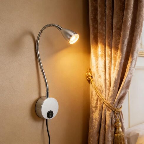 Diydeg ضوء القراءة بجانب السرير، ضوء أبيض دافئ 3000K LED جدار جبل القراءة ليلة عكس الضوء، مرنة معقوفة اللوح الأمامي أضواء السرير الجدار الشمعدان إضاءة غرفة النوم (الولايات المتحدة التوصيل) in Saudi Arabia