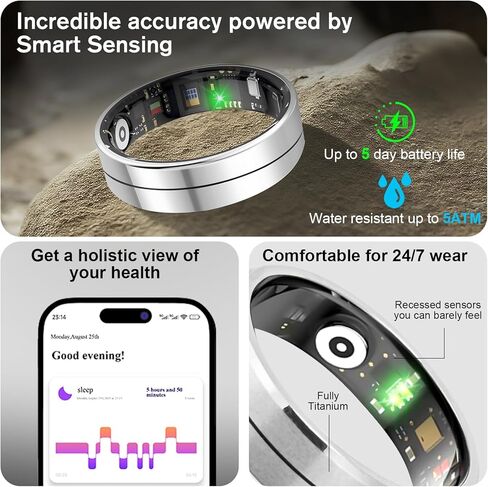 مجموعة حلقات الصحة الذكية KppeX-X1 - مراقبة النوم أثناء الليل - معدل ضربات القلب - IP68 مقاوم للماء لتسجيل التمارين الرياضية - خلاط بدون رسوم اشتراك # لون فولاذي (X1-12#) in Kuwait