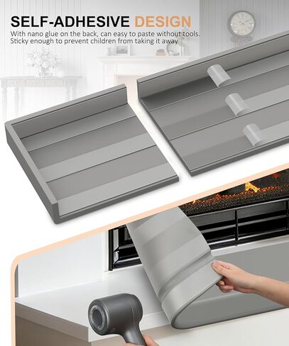 مدفأة الطفل التدقيق 80 ''، وسادة الموقد الحرس الزاوية لإثبات الطفل، رغوة الذاكرة الطوب مكان الحريق الوفير حامي وسادة مقعد لينة للأطفال الرضع الأطفال الصغار، رمادي in Kuwait